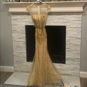Aspeed Gold long women’s formal gown size Small